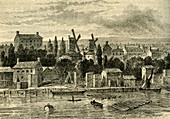 Old Windmills at Lambeth, about 1750, c1878