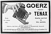 Advert for the Goerz Pocket Tenax camera, 1909