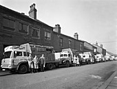 Fleet of soft drinks delivery lorries, 1961
