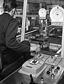 Control cabin at Brightside Foundry, 1963