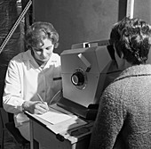 Eye screening, Rotherham, South Yorkshire, 1967