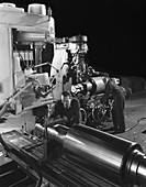 Machining a five foot roller, 1963
