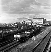 Rail trucks loaded with coal, 1963