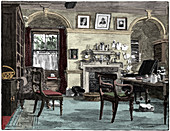 Darwin's study at Down House, Beckenham, Kent, 1883