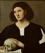 Portrait of a young Man with a Skull, c1510-1515