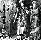 High priests, showing the ephod and linen robes