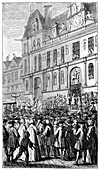 Gathering Outside The Town Hall, (1885)