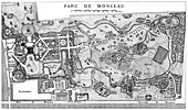 Plan Of Monceau Park, Paris, 1778, (1885)