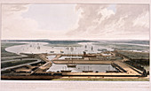 East India Docks, Poplar, London, 1808