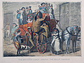Brighton Coach leaving the Belle Sauvage Inn, London, c1840