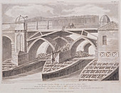 London Bridge (old), London, 1830