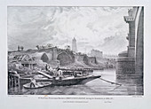 London Bridge (old), London, 1832