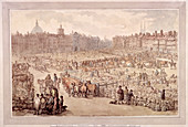 View of Smithfield Market, London, 1810