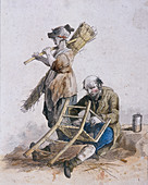 Two chair menders, Provincial Characters, 1804
