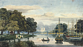 Flotilla on the Serpentine, Hyde Park, London, 1814