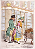 A leering man making advances to a girl, London, 1796