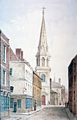 View of St Antholin from the west, City of London, c1850