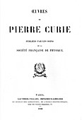 Title page of Oeuvres de Pierre Curie, 1908