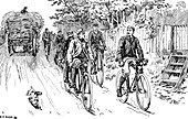 A British cycle club out for a country ride, 1895
