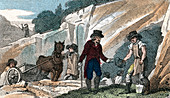 Fossil hunting, Cambridgeshire, 1822