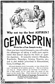 Advertisement for Genasprin, 1919