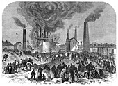 Coal mining disaster, Oaks Colliery, Yorkshire, 1866