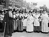 Welsh suffragettes in traditional costume, 1911