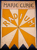 Marie Curie, Radium', banner, 1908