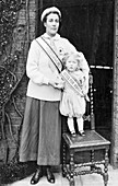 Rose Lamartine Yates wearing the suffragette uniform, c1910