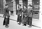 Policewomen being inspected by Mary S Allen in London, 1915