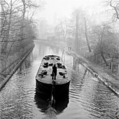 Canal and barge, London