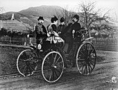 Karl Benz with his wife Bertha in a Benz-Viktoria, 1893