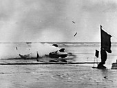 Giulio Foresti's crash at Pendine Sands, Wales, 1927