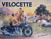 Poster advertising Velocette motor bikes, 1936