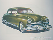 Poster advertising the Kaiser DeLuxe, 1949