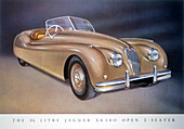 Poster advertising a Jaguar XK 140, 1954