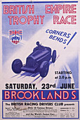 Poster advertising the British Empire Trophy Race, Surrey