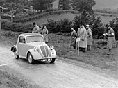 1937 Fiat 500 Coupe competing in the Welsh Rally