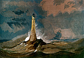 Smeaton's Eddystone Lighthouse, Devon, c1850
