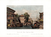Scene on the Honan Canal, near Canton', China, c1840