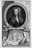 Sir Isaac Newton, English scientist and mathematician, c1700