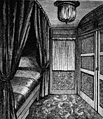 Sleeping compartment on the Orient Express, c1895