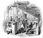 Broadwood's piano factory, London, 1842