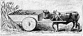 Reaping machine used in Gaul in Ancient Roman times