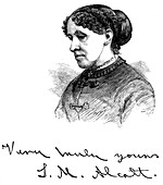 Louisa May Alcott, American writer, 1875