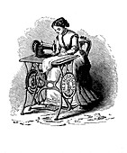 Sewing machine by Isaac Merritt Singer, 1880