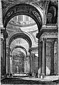 Foucault's pendulum in the Pantheon, Paris, 1851