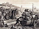 The Pilgrim Fathers leaving Delft Haven, 1620