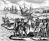 Christopher Columbus, Genoese explorer, discovering America