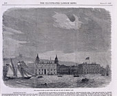 Solar eclipse seen over the Royal Observatory, Greenwich